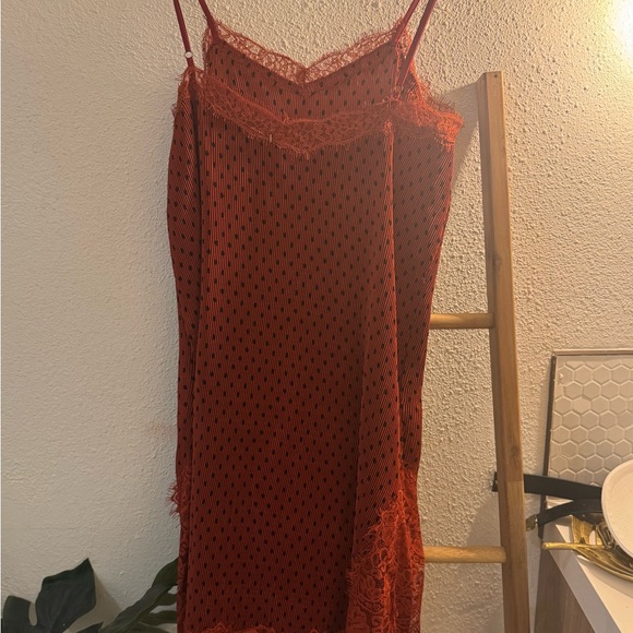 Free People Red Lace Midi Dress - Picture 3 of 7